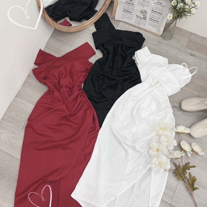 ĐẦM MIDI BẸT VAI XẺ ĐÙI