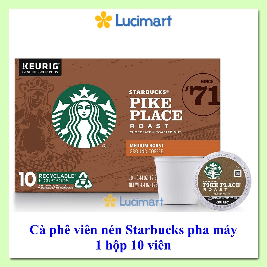 DateGần 50%Off Cà phê viên nén Starbucks pha máy 100% Arabica Coffee 1 hộp 10 viên [Hàng Mỹ]
