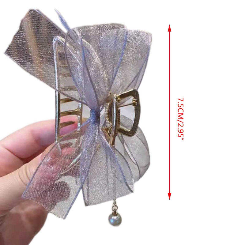 Kẹp Tóc Dạng Móng Vuốt Đính Ngọc Trai Chống Trượt Phong Cách Pháp