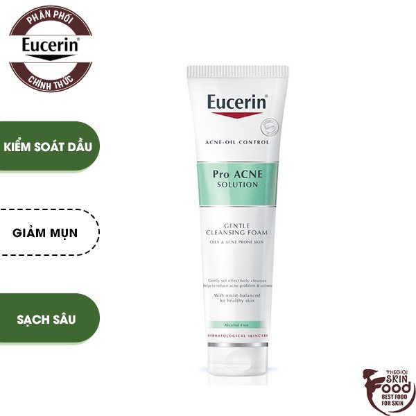 Sữa Rửa Măt Tạo Bọt Kiểm Soát Dầu Eucerin Acne-Oil Control Pro Acne Solution Soft Cleansing Foam 150g