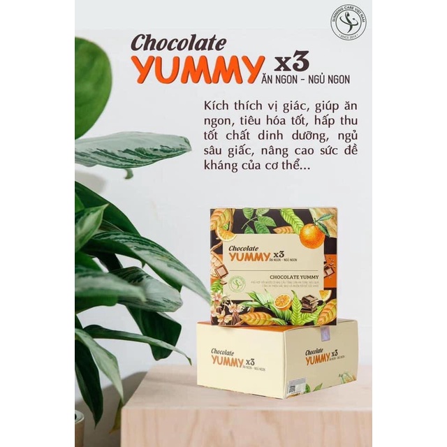 Kẹo Chocolate Yummy x3 - Giúp Tăng Cân, Ăn Ngon, Ngủ Ngon, Hộp 15 Viên