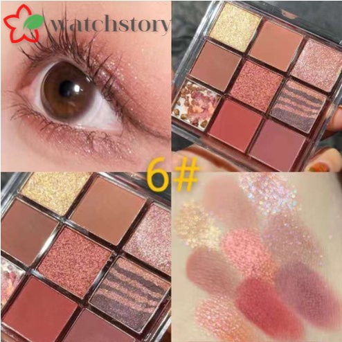 Bảng Phấn Mắt 9 Màu Ánh Ngọc Trai Lấp Lánh Kháng Nước Dùng Trang Điểm Mắt Khói