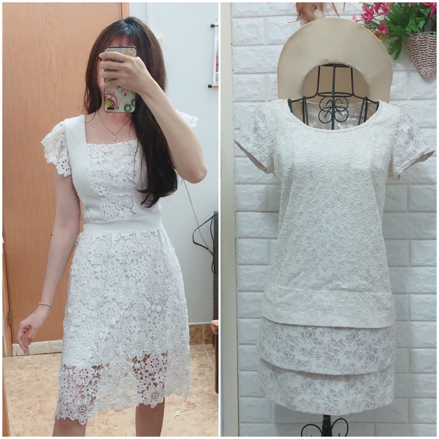 Đầm ren trắng tinh khôi tiểu thư Korea