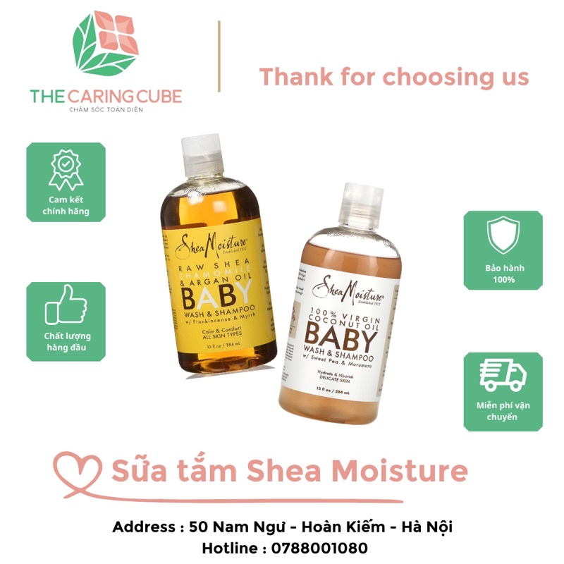 Sữa tắm Organic cho bé Shea Moisture Baby Wash &amp; Shampoo 384ml