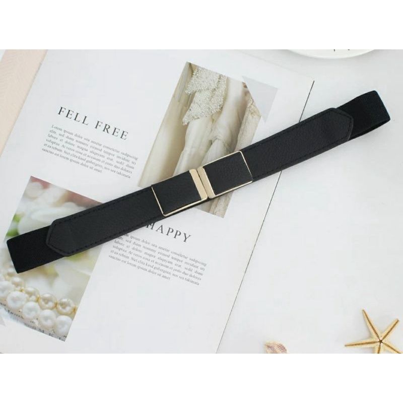 Dây nịt nữ thắt lưng nữ đai váy bản nhỏ 2cm màu đen