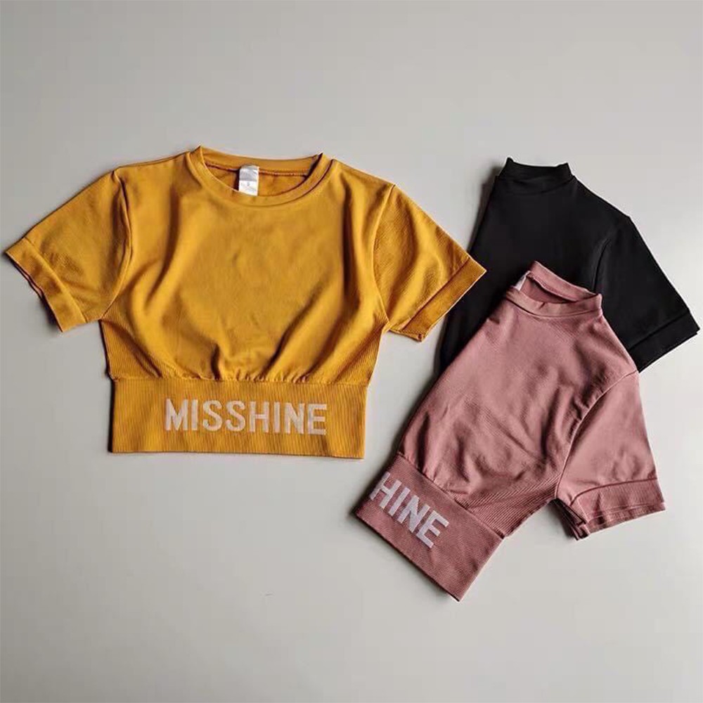 Áo Croptop Dệt Mishine Siêu Đẹp (Đồ Tập Gym-Yoga Nữ)