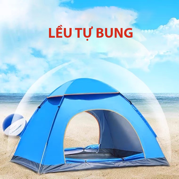 Lều cắm trại dã ngoại đi phượt tự bung du lịch cỡ lớn 3-5 người chống nước chống tia tử ngoại, nhiều kích thước 1634SP