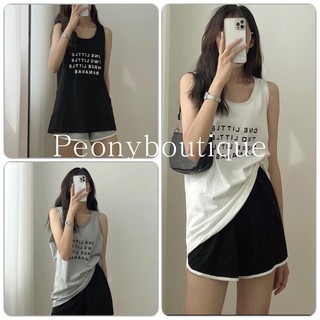 Set Áo Ba Lỗ Short Viền PEONYB Nữ [FREESHIP] 🌸 Bộ thể thao sporty, thun form rộng in chữ cá tính Ulzzang 🌸