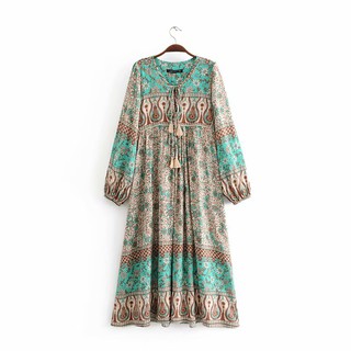Đầm Zara phong cách boho retro
