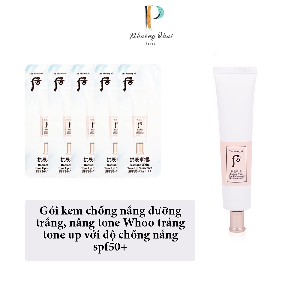 Kem Chống Nắng Dưỡng Trắng Whoo Radiant White Tone Up Sunsceen Spf50+/pa++++ 1ml