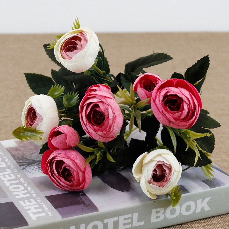 Set 9 hoa hồng giả phong cách cổ điển dùng để trang trí nội thất / tiệc cưới