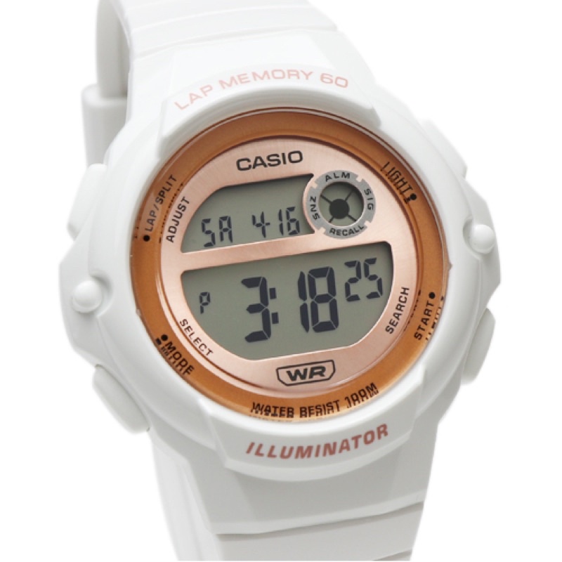 Đồng Hồ Casio Nữ LWS-1200H-7A2VDF Dây nhựa màu trắng - Viền vàng hồng