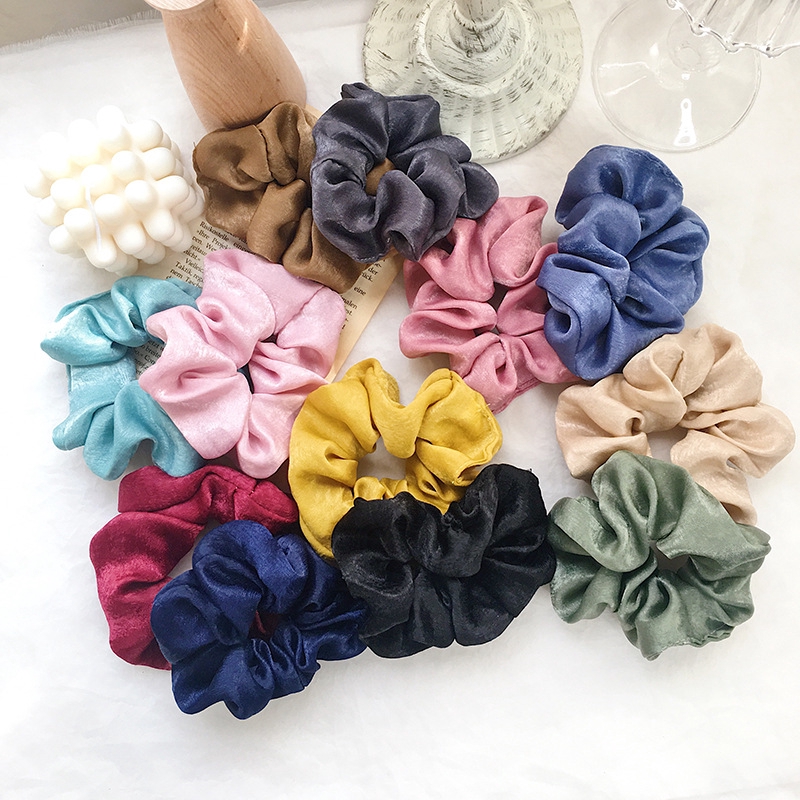 Dây Buộc Tóc Co Giãn Màu Trơn Thời Trang Cho Nữ (Hair Scrunchies)
