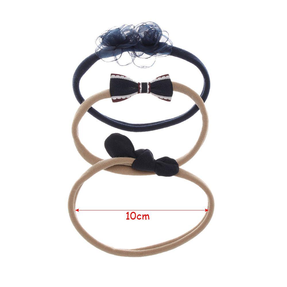 Bộ 3 Dây Cột Tóc Cotton Co Giãn Đính Nơ Phong Cách Giáng Sinh Đáng Yêu Cho Bé