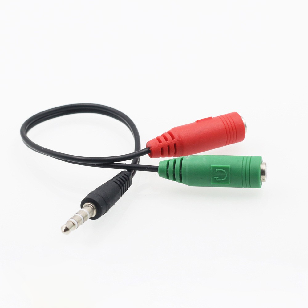 Cáp chia Audio 3.5mm ra mic và loa (xanh đỏ)