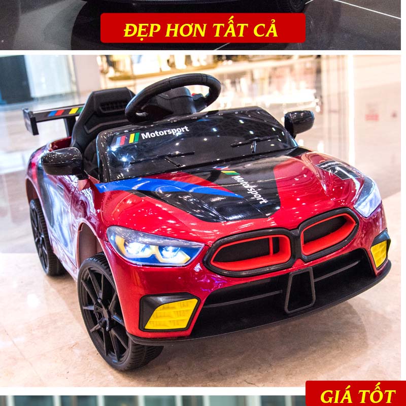 Xe Ô Tô Điện Trẻ Em Giá Rẻ BMW 808 Cho Bé Từ 1 Tuổi Trở lên, Tự Lái & Điều Khiển Từ Xa, Bảo Hành Dài Hạn