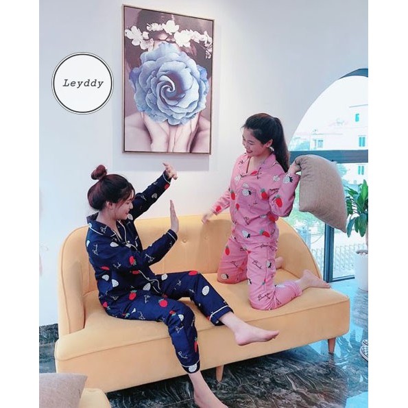 Bộ Pijama Nữ Dài Tay Thu Đông Chất Kate Thái Mềm Mát Loại 1 Không Xù FreeSize (45 – 65kg) – Leyddy. | BigBuy360 - bigbuy360.vn