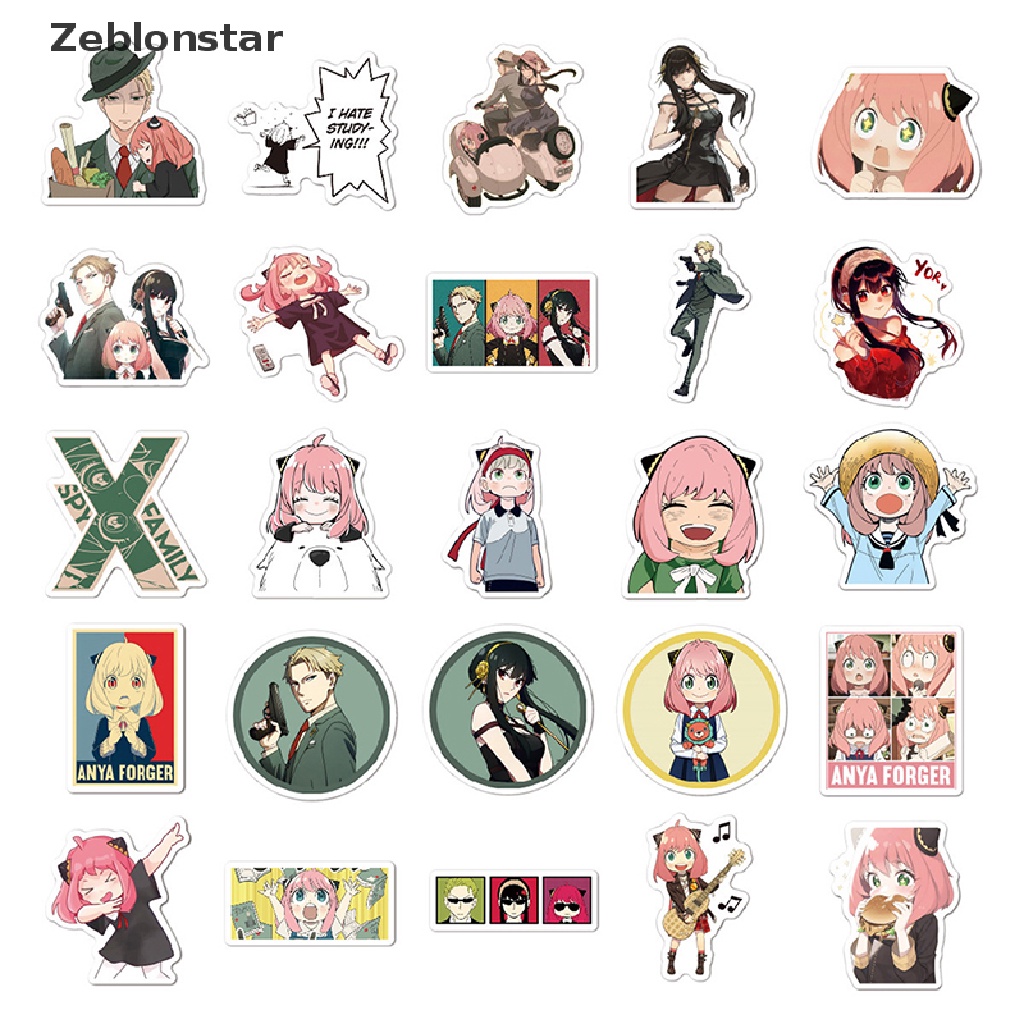 Bộ 100 Sticker Hoạt Hình SPY x FAMILY Yor Forger Loid Forger Anya
