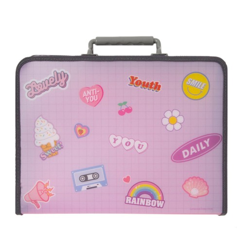 Túi Xách Đựng Tài Liệu ARTBOX Hàn Quốc Kiểu Lưới Màu Tím Cute