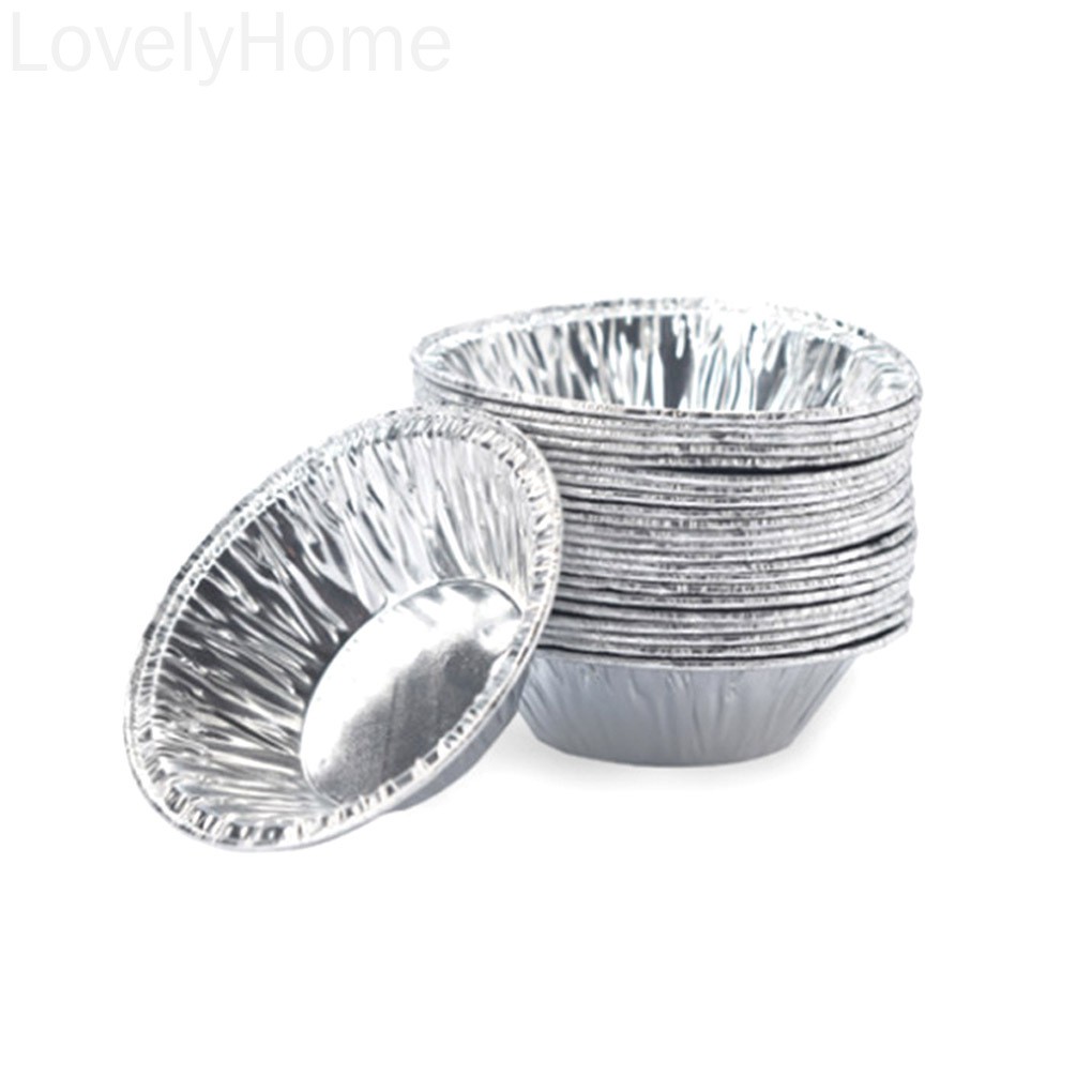 Set 100 khuôn nhôm tròn làm bánh tart cao cấp tiện lợi