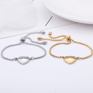Lắc Tay Dây Rút Trái Tim Titan Ko Đen TT 2784