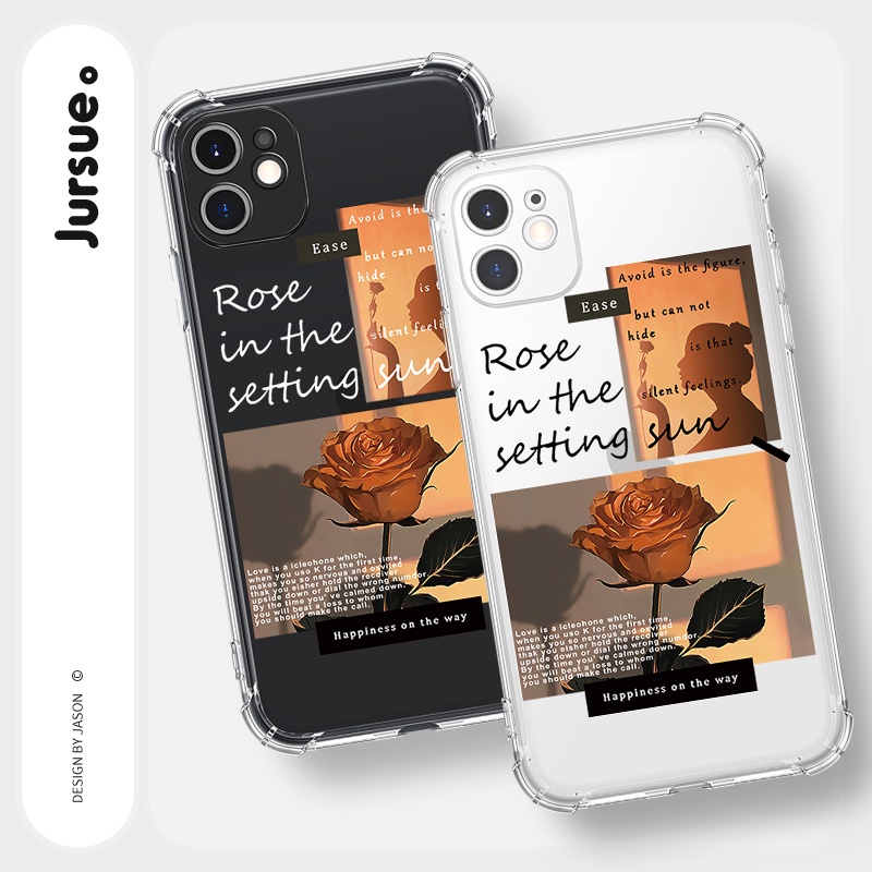 Ốp lưng JURSUE chống sốc mềm hình dễ thương đẹp cho iPhone 13 12 11 Pro Max SE 2020 X XR XS ip 8 7 6 6S Plus Y121