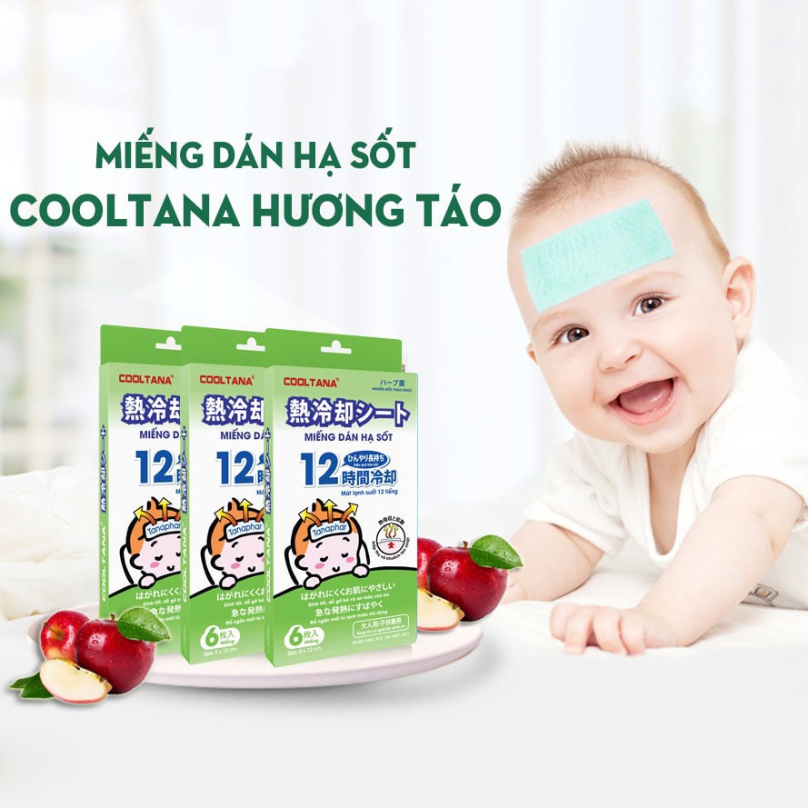 Miếng dán hạ sốt COOLTANA giúp hạ nhiệt, giảm sốt, giảm đau làm mát liên tục suốt 10 tiếng