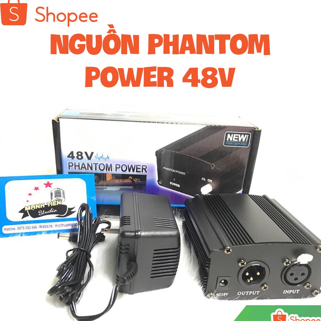 [Loại 1] Nguồn PHANTOM POWER 48V - phối hợp cung cấp nguồn điện cho Micro - hát karaoke, livetreams bigo,cctalk