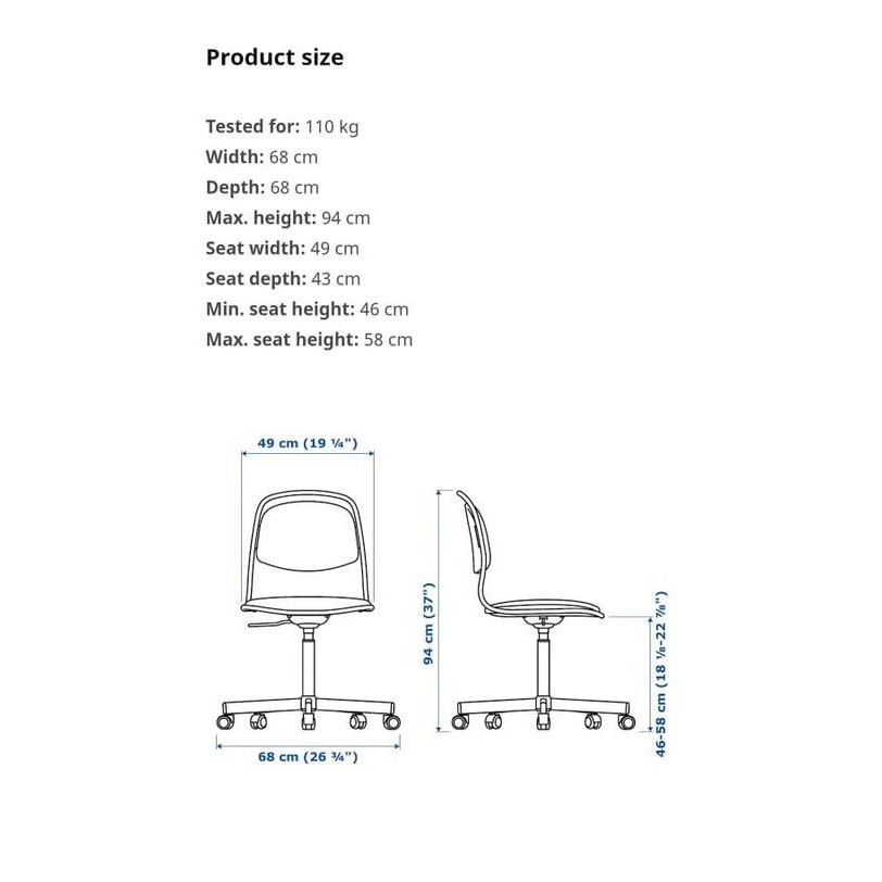 Ghế làm việc IKEA OFJAL người lớn