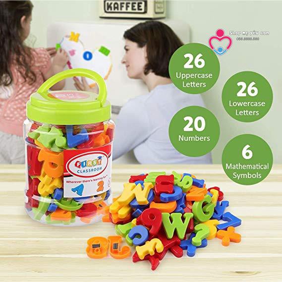 Bộ 78 Chữ Cái Và Số Abc 123 Nam Châm Gắn Tủ Lạnh Cho Bé