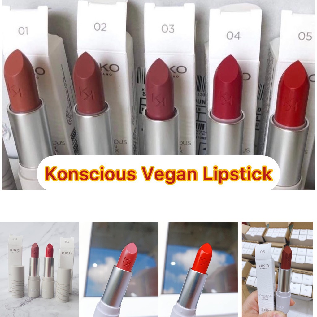 Son Hữu Cơ  100% Thực vật Kiko Konscious Vegan Lipstick Kiko Milano Italy