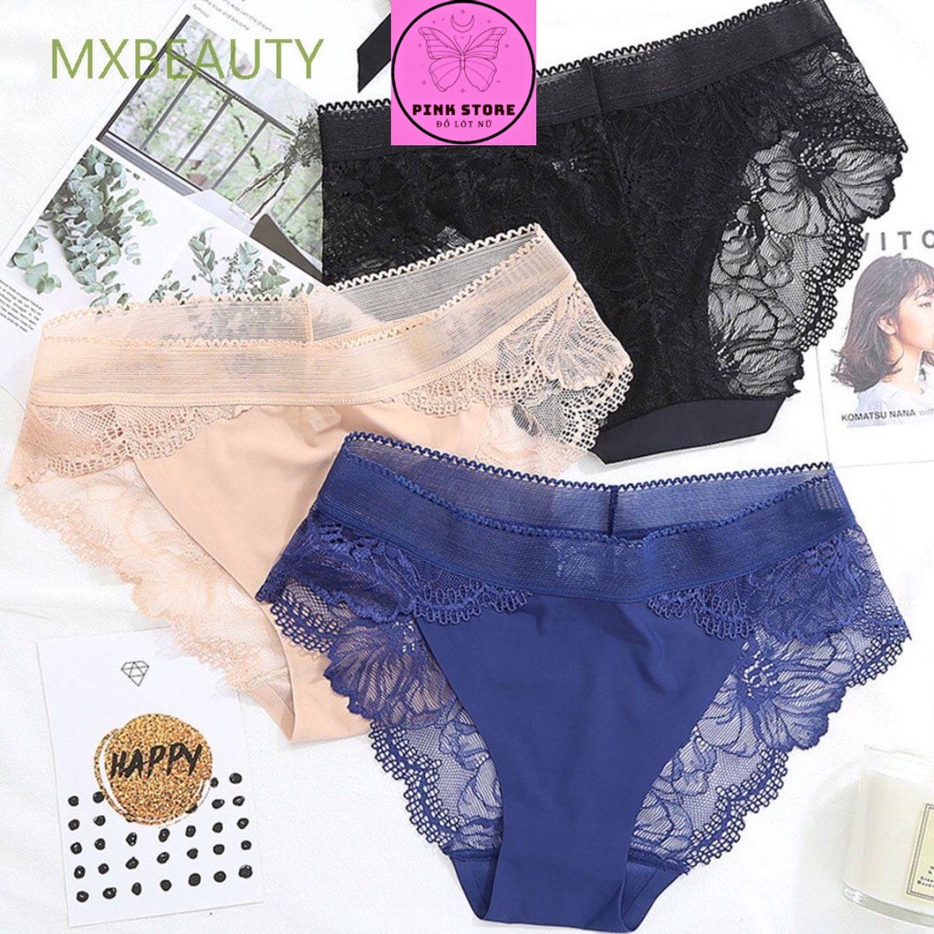 Quần Lót Nữ Thun Lạnh Đúc Su Phối Ren Hoa Cạp Thấp Sexy Mềm Mại  PINK STORE QL8423 | BigBuy360 - bigbuy360.vn