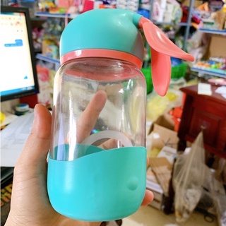 Bình nước thủy tinh tai thỏ siêu đáng yêu 340ml