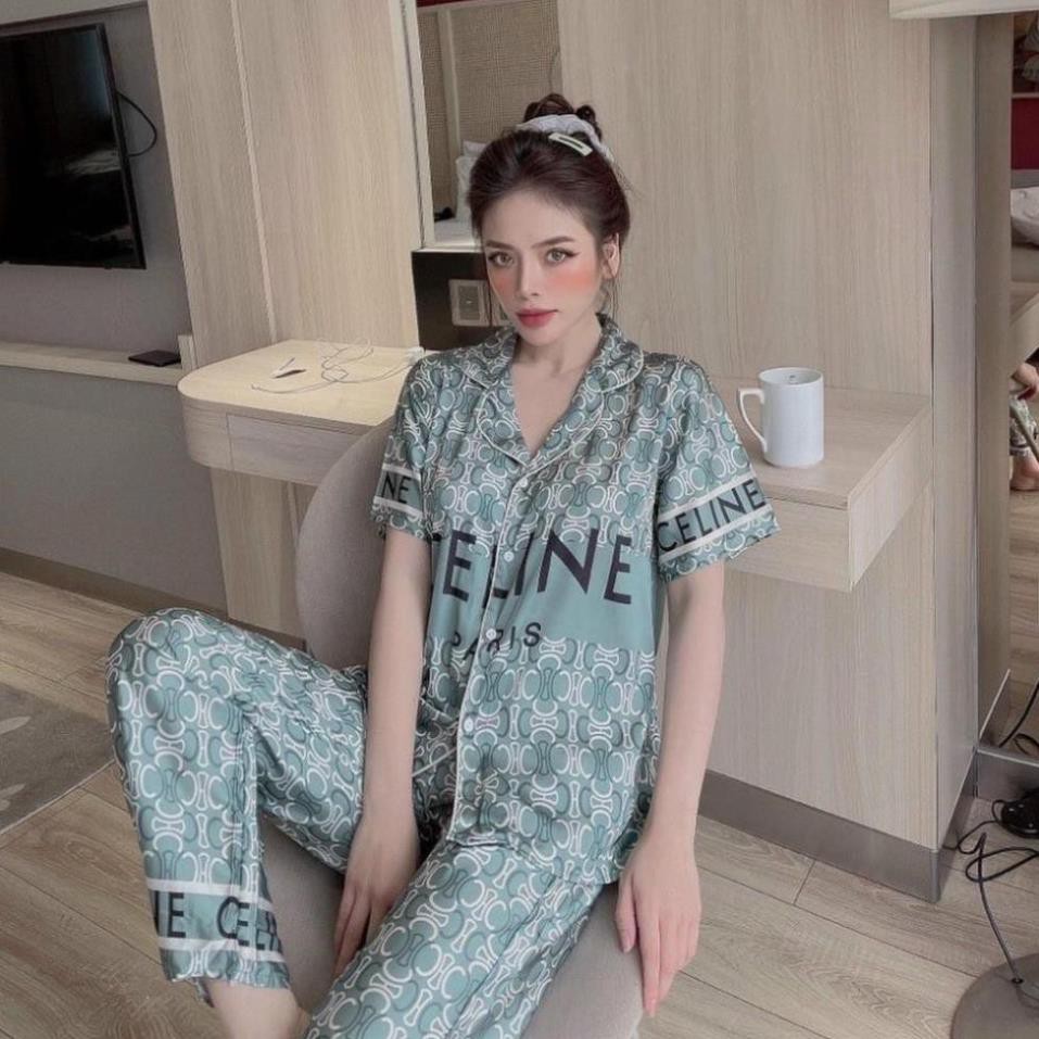 Pijama Lụa SATIN những mẫu hottren 2021 nhà SAM Tay ngắn quần dài Form dưới 60 kí  ྇ ྇ ྇ ༚ ༴