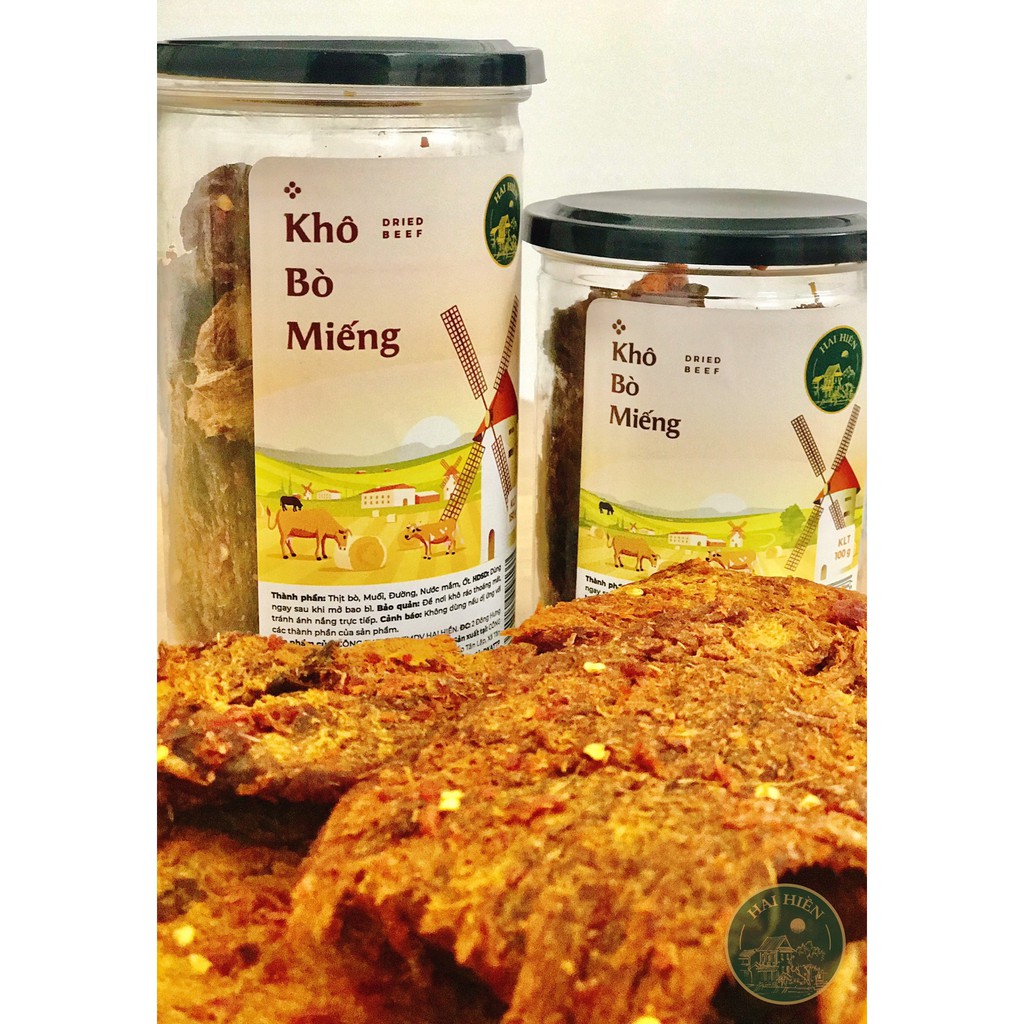 Khô Bò Miếng Hai Hiền Hũ 100g - Hàng loại 1 siêu ngon đảm bảo an toàn vệ sinh thực phẩm