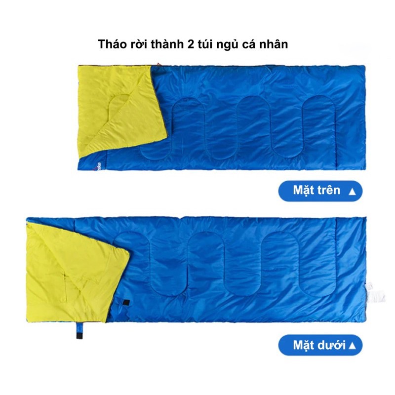 Đồ cắm trại túi ngủ naturehike cắm trại du lịch dã ngoại đôi có gối gọn campout A156