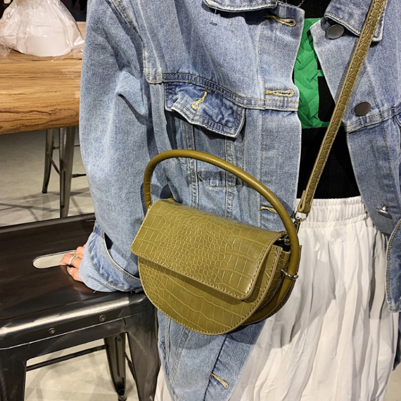 IELGY Túi Đeo Vai Thời Trang Hàn Quốc Cổ Điển Họa Tiết Đá