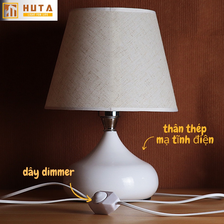 Đèn Ngủ Để Bàn Điều Chỉnh Độ Sáng Thân Thép, Ánh Sáng Led Vàng, Dùng Decor Phòng Ngủ, Đặt Đầu Giường, Mã T4