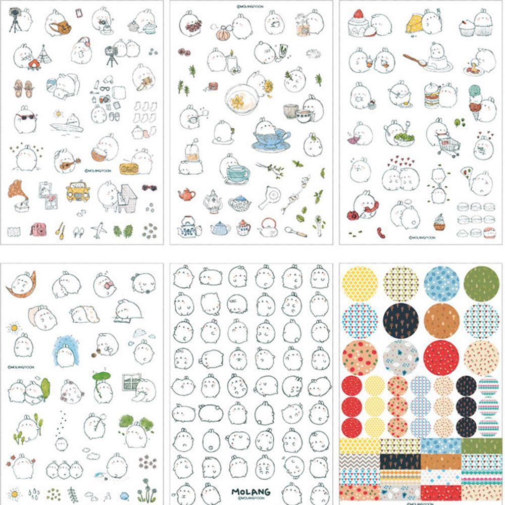 PEWANY Sticker Dán Trang Trí Laptop / Điện Thoại Hình Thỏ Molang Đáng Yêu