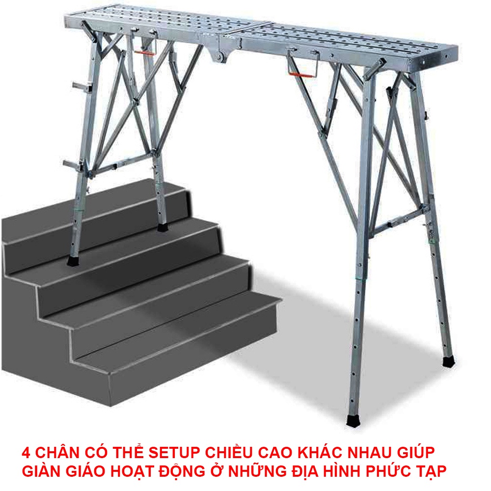 Giàn giáo gấp gọn thông minh di động MD02-180 - Dài 180cm Rộng 25cm Cao 145cm - Chính hãng NIKITA