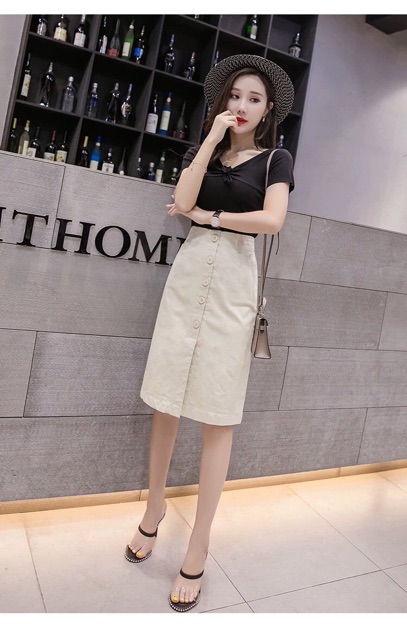 Chân váy Kaki nữ dáng dài