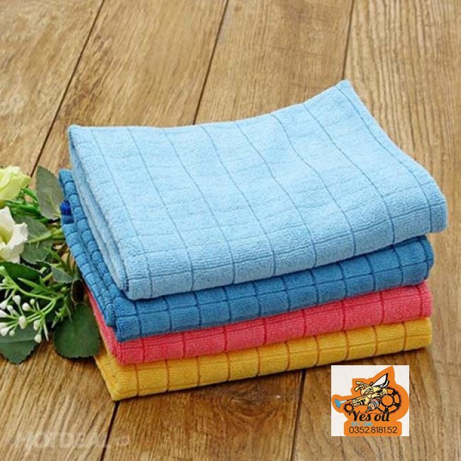 Khăn lau xe không đổ lông chuyên dùng Microfiber 50x55