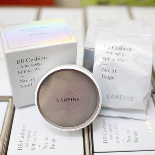 [trả giá 470k] Phấn nước Laneige BB Cushion (Pore Control, Whitening, Anti aging) O129