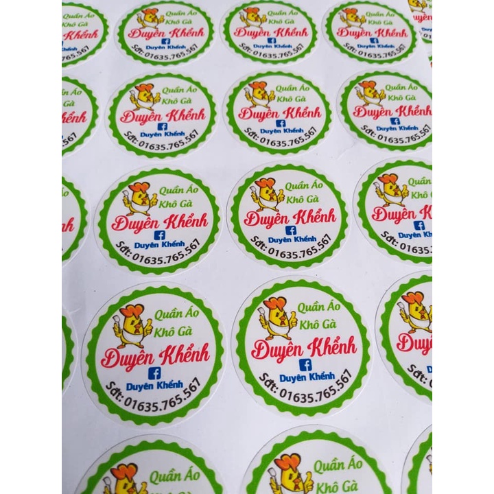 ⚡ IN TEM NHÃN DECAL THEO YÊU CẦU 264 TEM 5CM CHỈ 130K - NÉT - CHẤT LƯỢNG - DECAL NHỰA CHỐNG NƯỚC ⚡