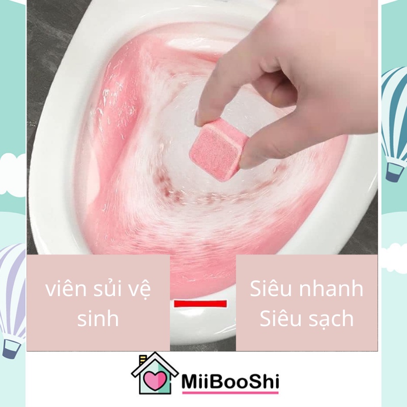 Hộp sủi vệ sinh bồn cầu giữ hương thơm lâu diệt vi khuẩn nhanh chóng 1 hộp 12 viên MIIBOOSHI D1.116