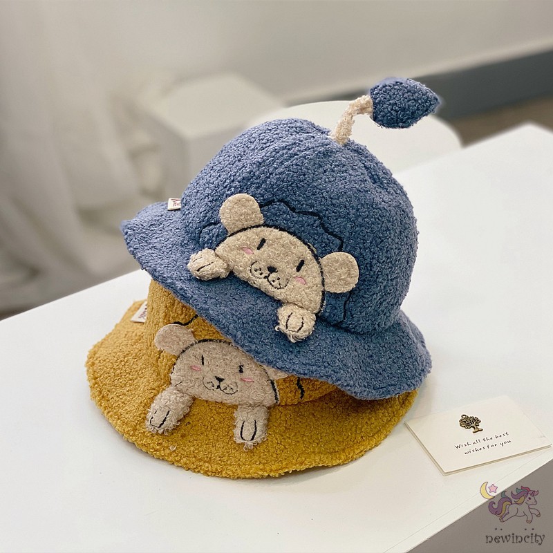 Mũ Len Lông Cừu Kiểu Hoạt Hình Phong Cách Hàn Quốc Cho Bé