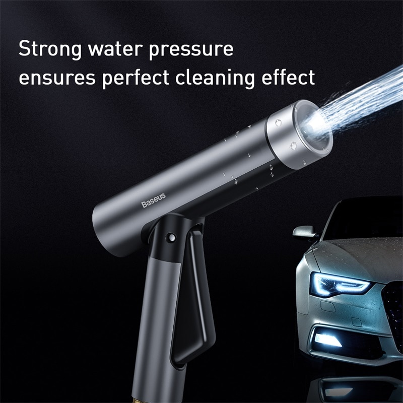 Bộ dây và vòi tăng áp lực nước dùng rửa xe, tưới cây Baseus Simple Life Car Wash Spray Nozzle