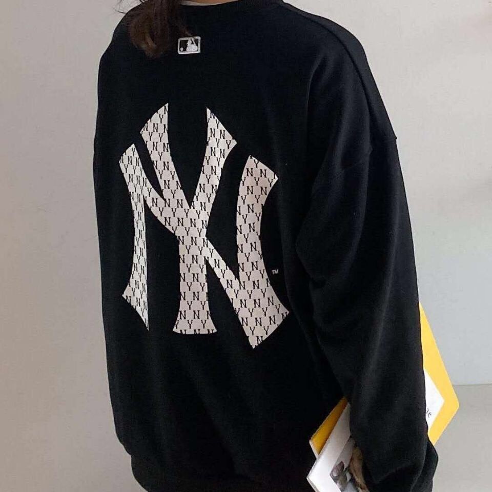 Áo sweater nỉ tay bồng unisex logo Y.N _Áo nỉ bông nam nữ basic, cá tính, hottend