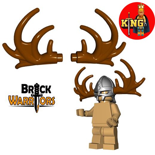 BRICKWARRIORS Moose Antlers (Pair) (Brown)