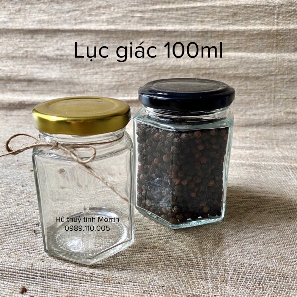 HŨ THUỶ TINH CHƯNG YẾN LỤC GIÁC 80ML/100ML - SỮA CHUA - ĐỰNG GIA VỊ